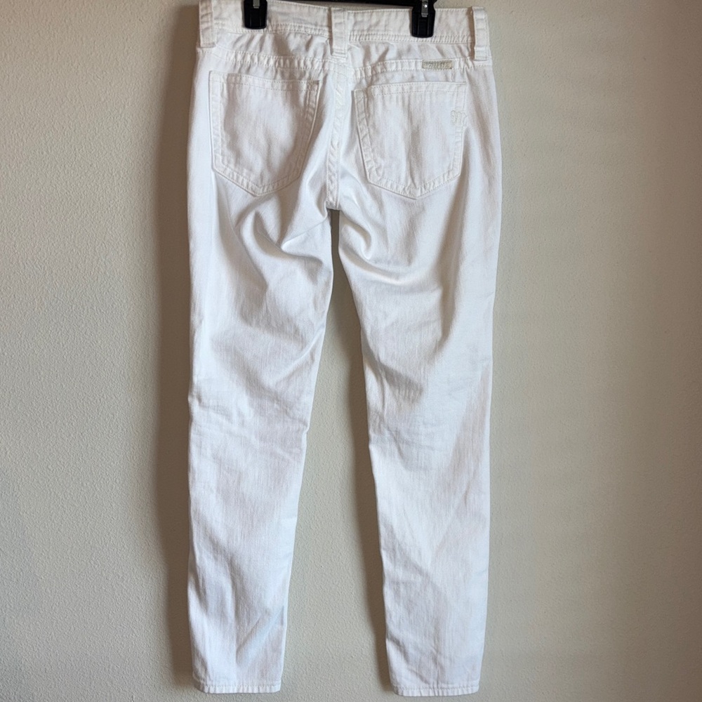 Miss‎ Me Signature Midrise White Distressed Cuffed Skinny Jeans - Picture 6 of 8